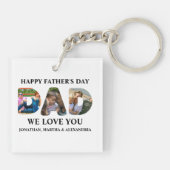 Creëer je eigen 3 fotocollage Happy Fathers dag Sleutelhanger (Achterkant)