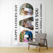 Creëer je eigen 3 fotocollage Happy Fathers dag Wandkleed (In situ)