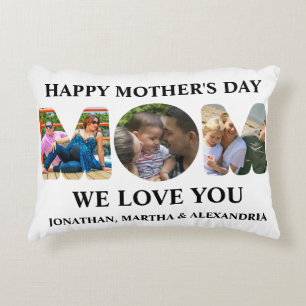 Creëer je eigen 3 fotocollage Happy Mothers dag Accent Kussen