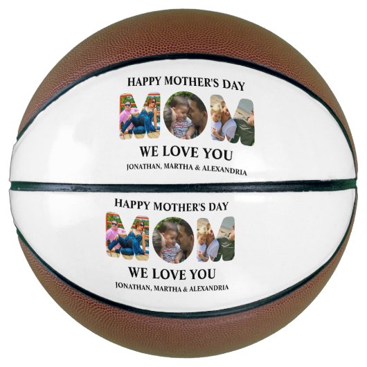 Creëer je eigen 3 fotocollage Happy Mothers dag Basketbal (Voorkant)