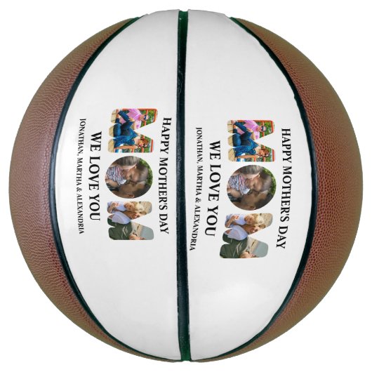 Creëer je eigen 3 fotocollage Happy Mothers dag Basketbal (Verticaal)