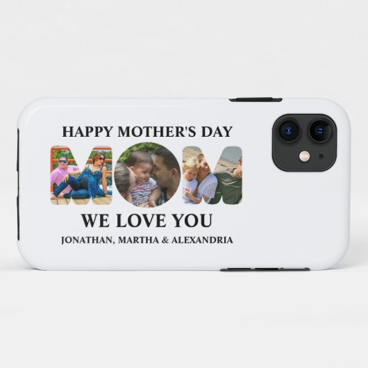 Creëer je eigen 3 fotocollage Happy Mothers dag Case-Mate iPhone Case (Achterkant (horizontaal))