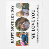 Creëer je eigen 3 fotocollage Happy Mothers dag Fleece Deken (Voorkant)