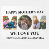 Creëer je eigen 3 fotocollage Happy Mothers dag Fleece Deken (Voorkant (Horizontaal))