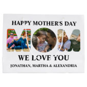 Creëer je eigen 3 fotocollage Happy Mothers dag Groot Cadeauzakje (Achterkant)