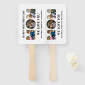 Creëer je eigen 3 fotocollage Happy Mothers dag Handwaaier (Voorkant en achterkant)