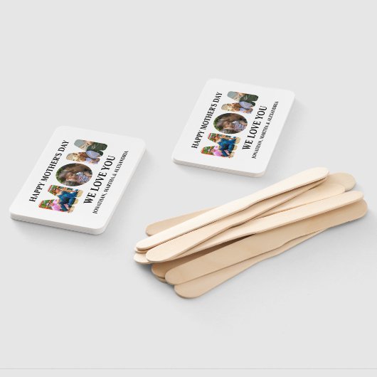Creëer je eigen 3 fotocollage Happy Mothers dag Handwaaier (Niet-gemonteerd)