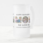 Creëer je eigen 3 fotocollage Happy Mothers dag Matglas Bierpul (Voorkant rechts)