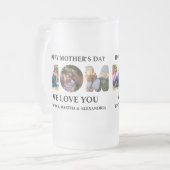 Creëer je eigen 3 fotocollage Happy Mothers dag Matglas Bierpul (Voorkant links)