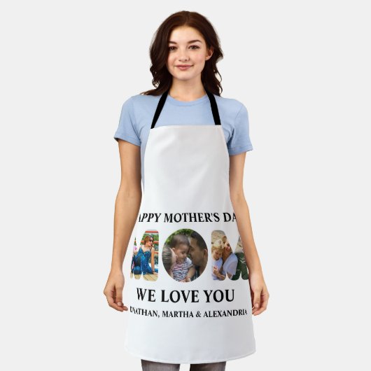 Creëer je eigen 3 fotocollage Happy Mothers dag Schort (Gedragen)