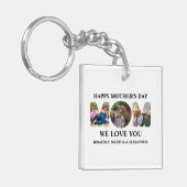 Creëer je eigen 3 fotocollage Happy Mothers dag Sleutelhanger (Voorkant Links)