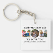 Creëer je eigen 3 fotocollage Happy Mothers dag Sleutelhanger (Voorkant)