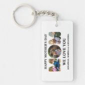 Creëer je eigen 3 fotocollage Happy Mothers dag Sleutelhanger (Voorkant)