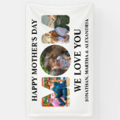 Creëer je eigen 3 fotocollage Happy Mothers dag Spandoek (Verticaal)