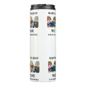 Creëer je eigen 3 fotocollage Happy Mothers dag Thermosbeker (Achterkant)