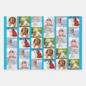 Creëer je eigen 6 Fotocollage Blauw Set van 3 Inpakpapier Vel (Voorkant 3)