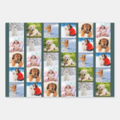 Creëer je eigen 6 Fotocollage Groen Set van 3 Inpakpapier Vel (Voorkant)