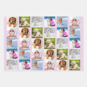 Creëer je eigen 6 Fotocollage Roze Set van 3 Inpakpapier Vel (Voorkant 3)