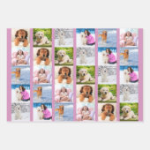 Creëer je eigen 6 Fotocollage Roze Set van 3 Inpakpapier Vel (Voorkant 2)