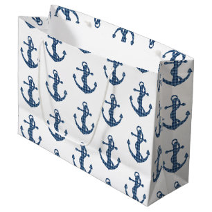 Creëer je eigen aangepast   Blauw anker van plegt Groot Cadeauzakje