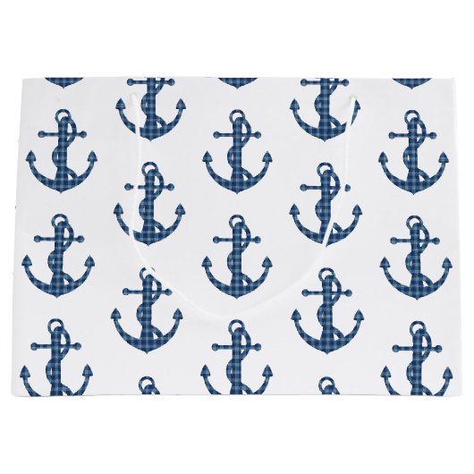 Creëer je eigen aangepast | Blauw anker van plegta Groot Cadeauzakje (Voorkant)