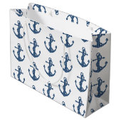 Creëer je eigen aangepast | Blauw anker van plegta Groot Cadeauzakje (Achterkant Gekanteld)