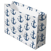 Creëer je eigen aangepast | Blauw anker van plegta Groot Cadeauzakje (Voorkant Gekanteld)