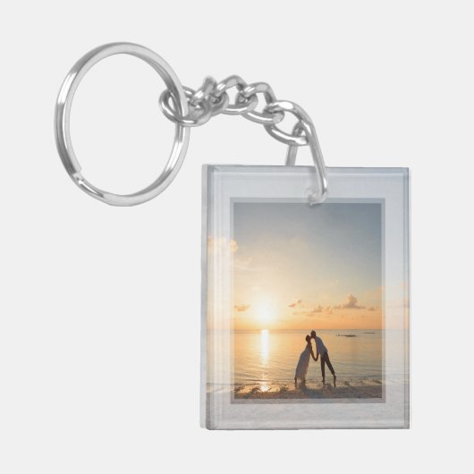 Creëer Je eigen aangepaste familie foto's bruiloft Sleutelhanger (Voorkant Links)