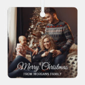 Creëer je eigen aangepaste familie kerstfeest metalen ornament (Achterkant)