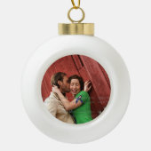 Creëer Je eigen aangepaste fototemplate is aangepa Keramische Bal Ornament (Voorkant)