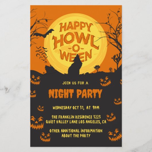 Creëer je eigen aangepaste Halloween Party Flyer (Voorkant)