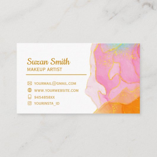 Creëer je eigen Aangepaste Makeup artiest Visitekaartje (Achterkant)