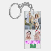 Creëer Je eigen aangepaste papa foto We houden van Sleutelhanger (Voorkant Links)