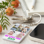 Creëer Je eigen aangepaste papa foto We houden van Sleutelhanger (Voorkant Rechts)