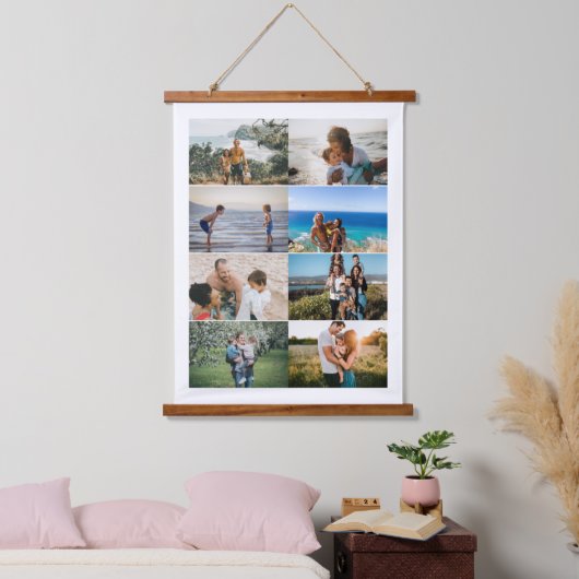 Creëer je eigen Aangepaste reeks 8 Foto collage ha Hangend Wandkleed (Slaapkamer)