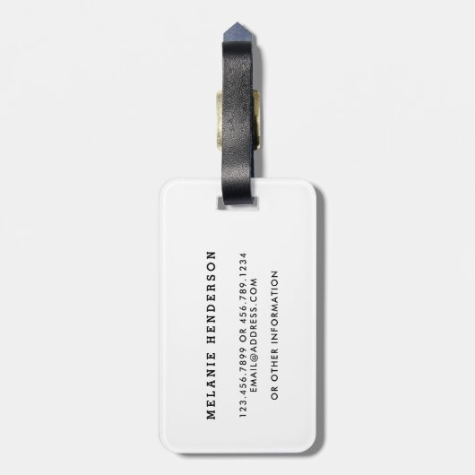 Creëer je eigen aangepaste volledige fotomonogram  bagagelabel (Achterkant verticaal)