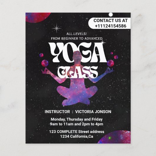 Creëer je eigen Aangepaste yogalessen Flyer (Voorkant)