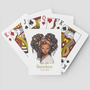 Creëer Je Eigen Afro-Amerikaanse Vrouw Maagd Pokerkaarten