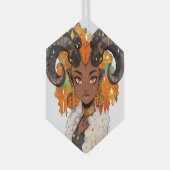 Creëer Je Eigen Afro-Amerikaanse Vrouw Ram Glas Ornament (Voorkant Rechts)