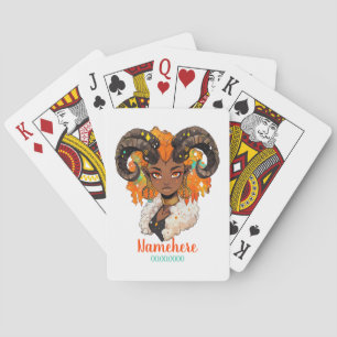 Creëer Je Eigen Afro-Amerikaanse Vrouw Ram Pokerkaarten