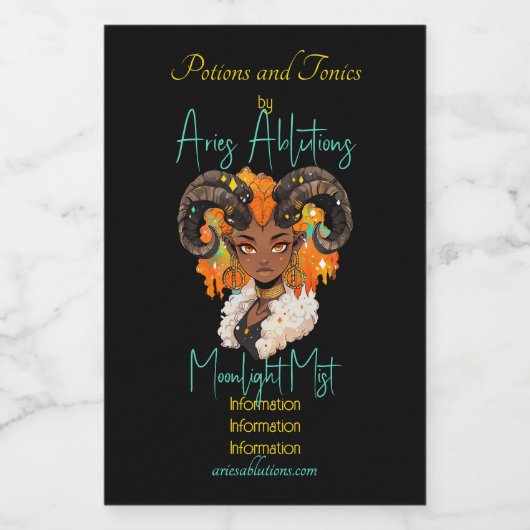 Creëer Je Eigen Afro-Amerikaanse Vrouw Ram Wijn Etiket (Enkel label)