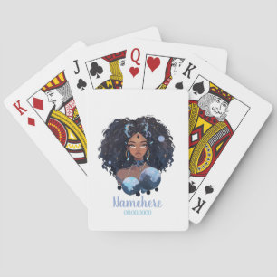 Creëer Je Eigen Afro-Amerikaanse Vrouw Waterman Pokerkaarten