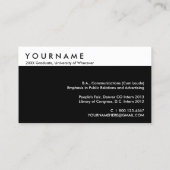 creëer je eigen afstuderen kaart contactkaartje (Achterkant)