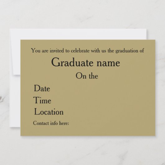 Creëer je eigen Afstuderen Kool aanpassen Uitnodig Kaart (Achterkant)