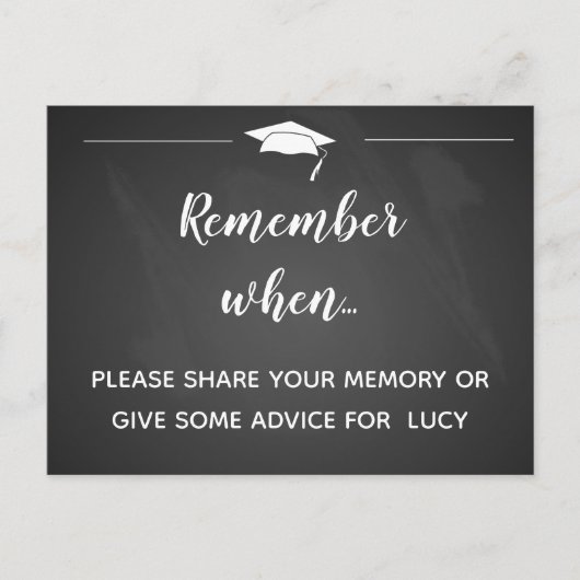 creëer je eigen AFSTUDEREN partijteken, Onthoud wa Briefkaart (Voorkant)