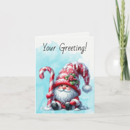 Creëer Je eigen baardpepermunt kerstgnoom Feestdagen Kaart