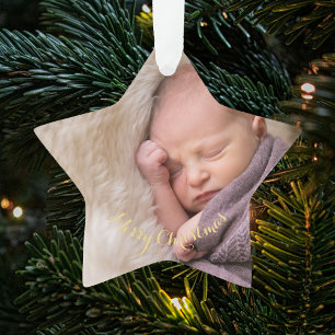 Creëer Je eigen baby's eerste kerstfoto's Ornament