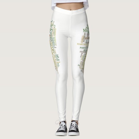 Creëer je eigen Basic Hakuna Matata Text pants Leggings (Voorkant)