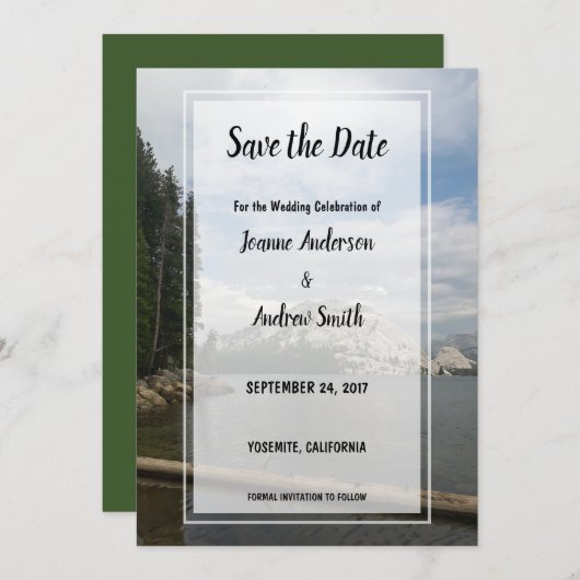 Creëer je eigen bergachtige bruiloft Red de datum Save The Date (Voorkant / Achterkant)