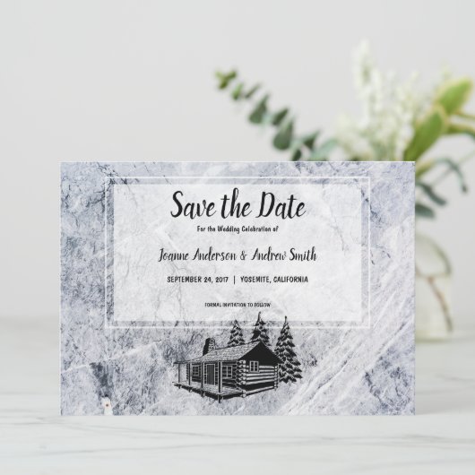 Creëer je eigen bergachtige bruiloft Red de datum Save The Date (Staand voorkant)